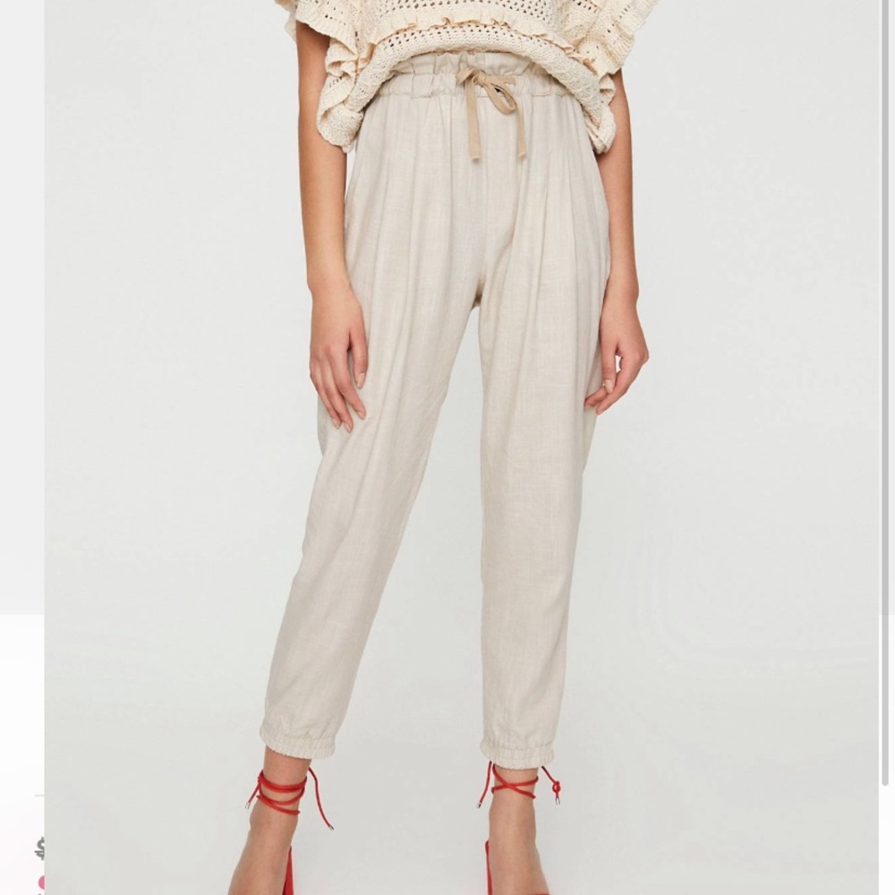Pull & Bear Linen Joggers - Picture 3 of 3